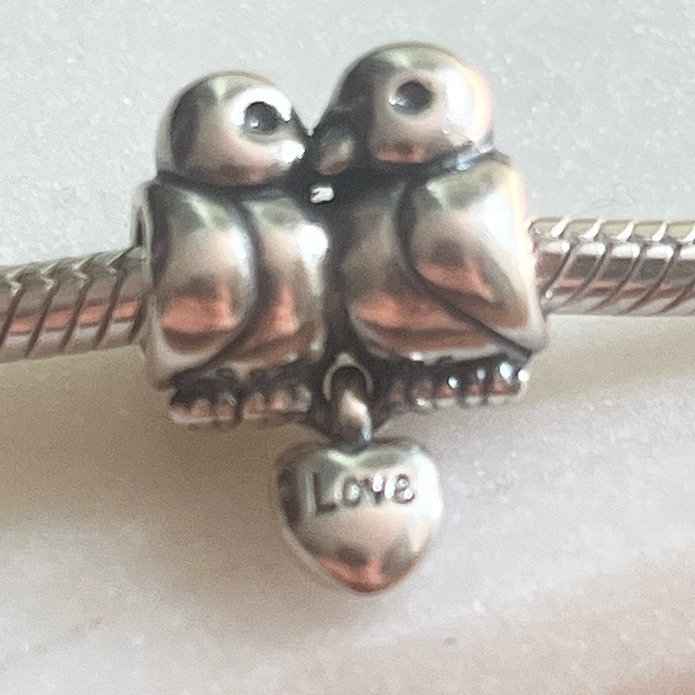 Pandora love birds bead, authentic, sterling silver - Picture 2 of 3